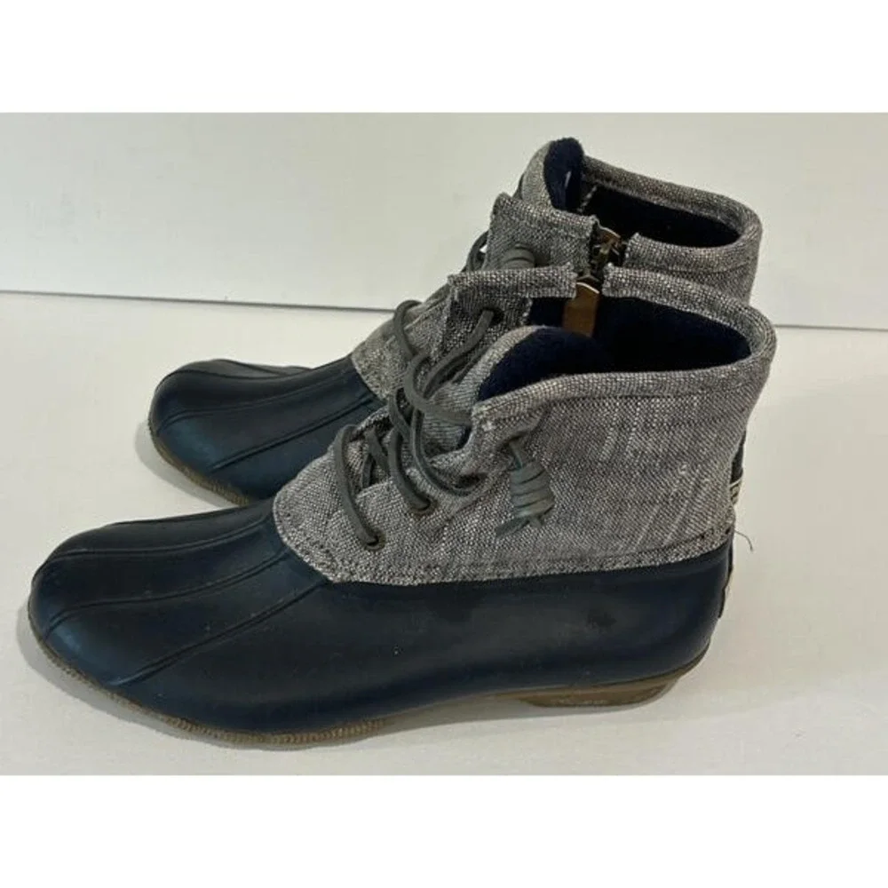 Sperry Womens Saltwater Duck Boots Waterproof Rubber Textured Upper Size 7